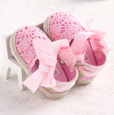 MyGGPP Baby Girl Broderie Sandals - Bow design (1)