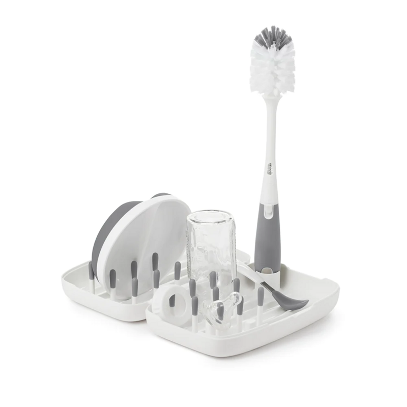 OXO Tot Travel Size Drying Rack with Bottle Brush - Grey (1)