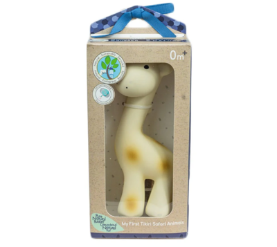 MY 1st Tikiri Safari - Giraffe - Natural Rubber Baby Rattle and Bath Toy, GIFT BOX (1)