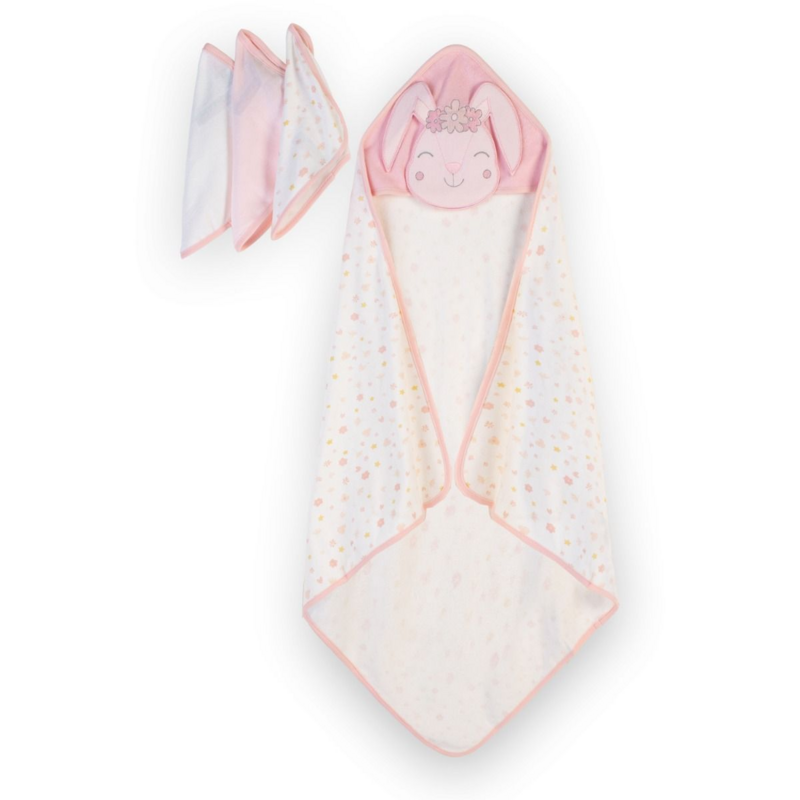 Little Linen Hooded Towel & Washer Set -Ballerina Bunny (1)