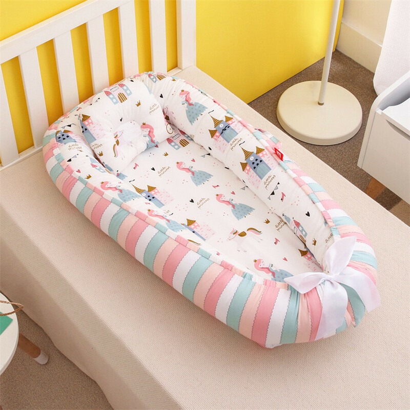 Newborn Baby Reversible Nest Bed/Sleeping Pod - Princess Pink (1)