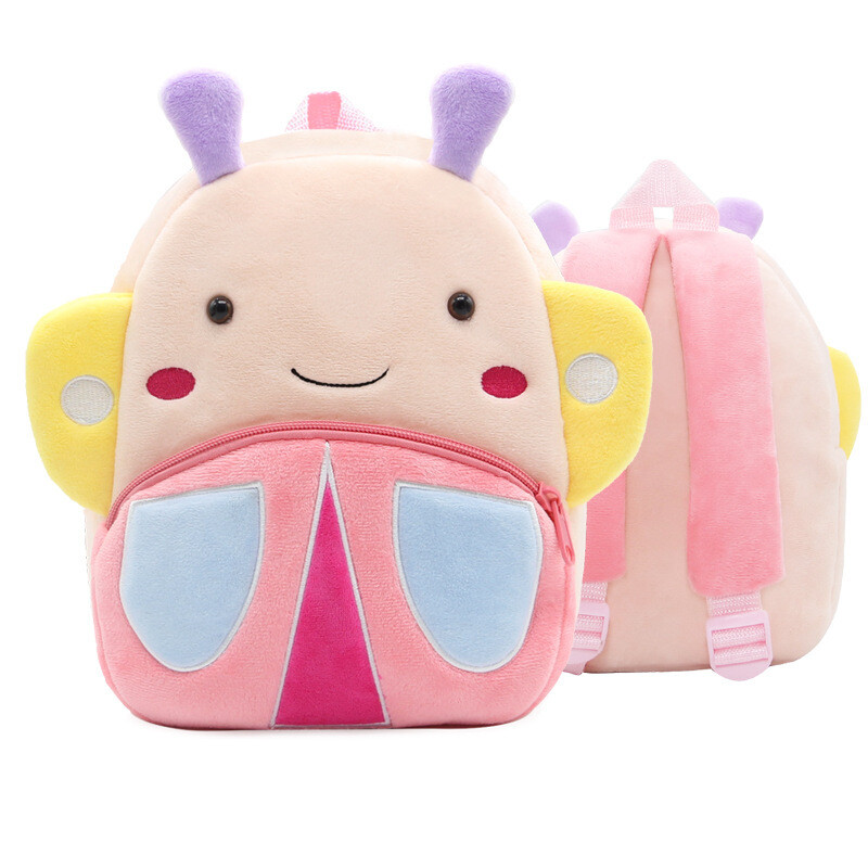 Kids Plush Backpack Animal Cartoon Daycare Bags 2-4 years - Butterfly (1)
