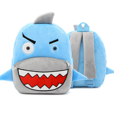 Kids Plush Backpack Animal Cartoon Daycare Bags 2-4 years - Shark (1)
