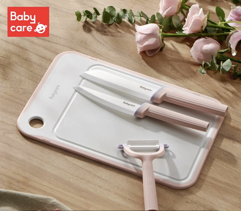 Babycare 4-Piece Ceramic Knife Set for Baby Food - Pink (1)