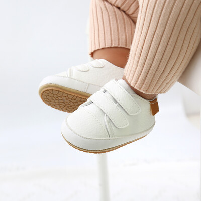 MyGGPP Baby PU Leather Shoes First Walkers - White (1)