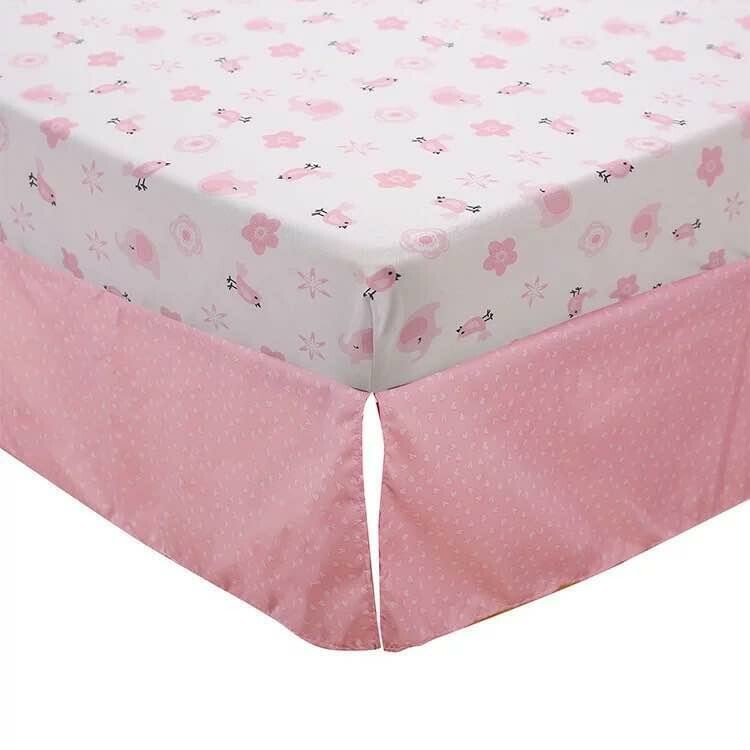 3-Piece Cot Bedding Set - Elephant Pink (2)