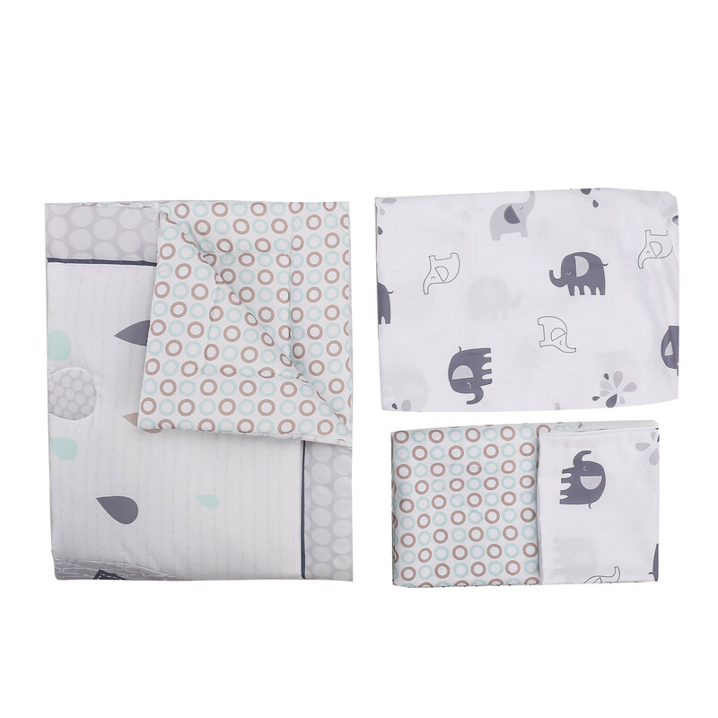 3-Piece Cot Bedding Set - Elephant Grey (4)