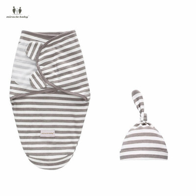 Miracle Baby 2-Piece Newborn Swaddle& Beanie set - Size 0-3 months (4)