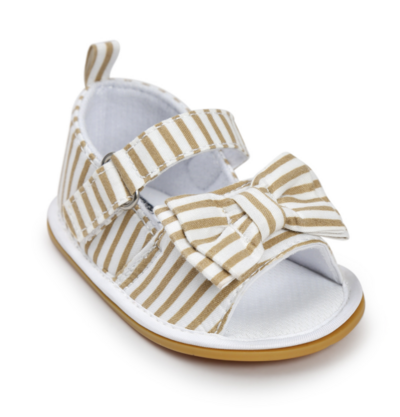 MyGGPP Baby Girl's Sandals - Khaki stripe (6)