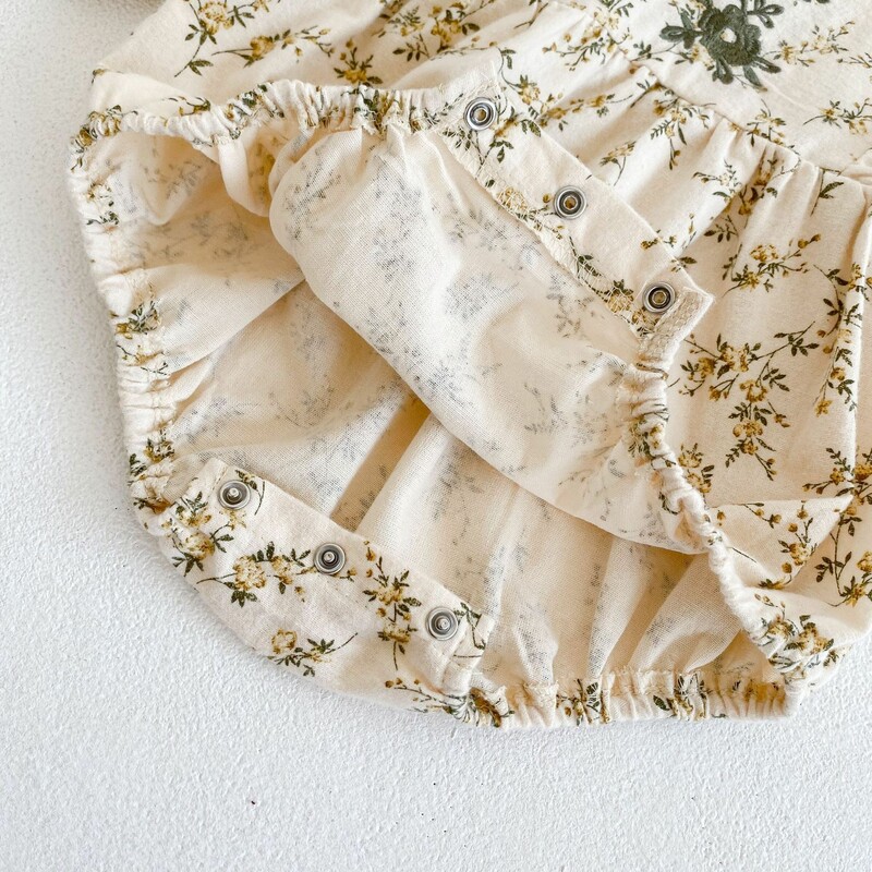 Baby Girl's 2-Piece Set Floral Prints Bodysuit Dress & Bonnet (8)