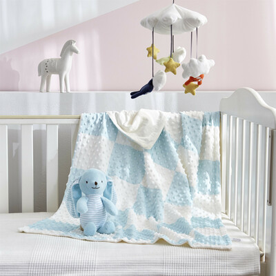 2-Piece Baby Cot Blanket & Comforter Toy Set - Blue (3)