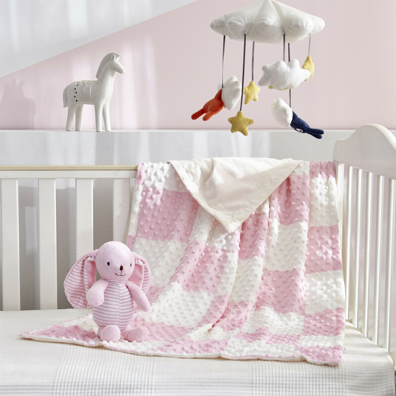 2-Piece Baby Cot Blanket & Comforter Toy Set - Pink (2)