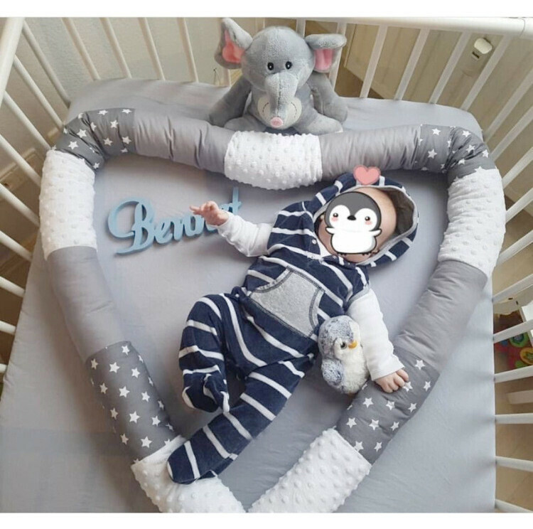Newborn Crib Bumper Protector /Kids Pillow Cushion 1.2m (7)