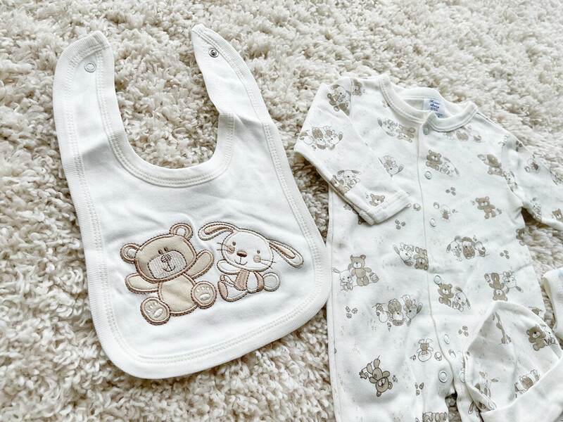 Newborn Baby 5-Piece Clothing Set Bodysuit, Beanie& Mittens - Little Rabbit (3)