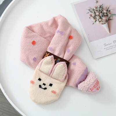 Baby/Kids 2-Piece Set Winter Knit Hat& Scarf - Pink (4)