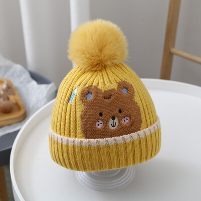 Baby/Kids 2-Piece Set Winter Knit Hat& Scarf - Yellow (2)