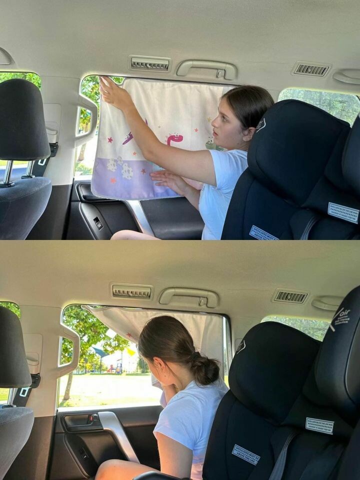 Car Window Sunshade Magnetic Curtain Detachable (3)