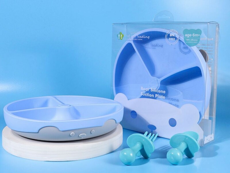 Babies Silicone Suction Plate set with Fork and Spoon (2)