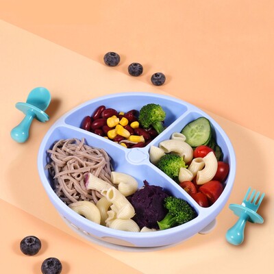Babies Silicone Suction Plate set with Fork and Spoon (4)