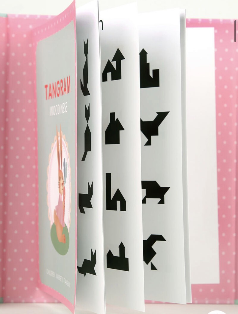 Kids Tangram Magnetic Wooden Puzzles - Pink (7)