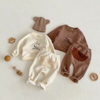 Baby 2-Piece Set Sweatshirt and Sweatpants Beige (2)
