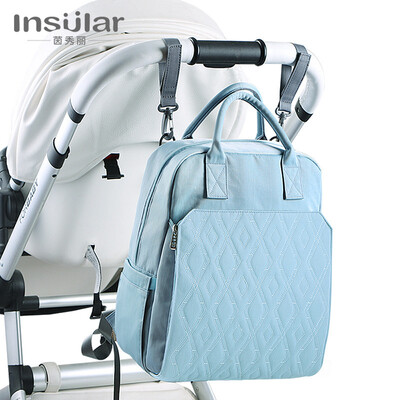 Insular Waterproof Nursery Nappy Bag/ Mummy Backpack - Grey (3)
