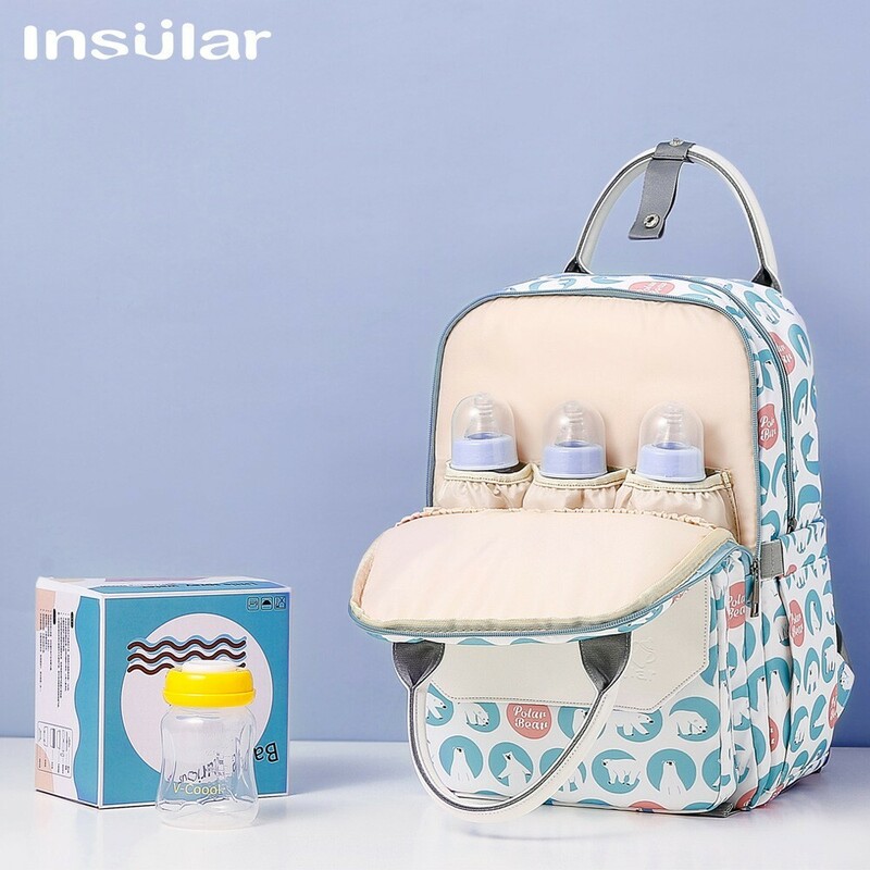 Insular Waterproof Nursery Nappy Bag/ Mummy Backpack Polar Bears (4)