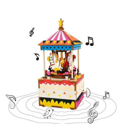 Robotime DIY Music Box - Merry-go-round (2)