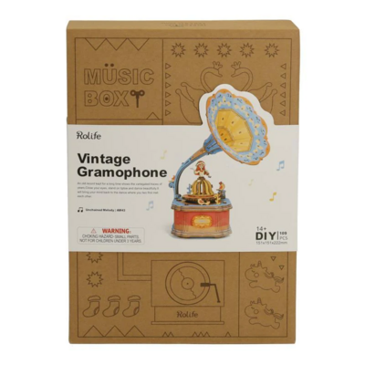 Robotime DIY Music box - Vintage Gramophone (2)