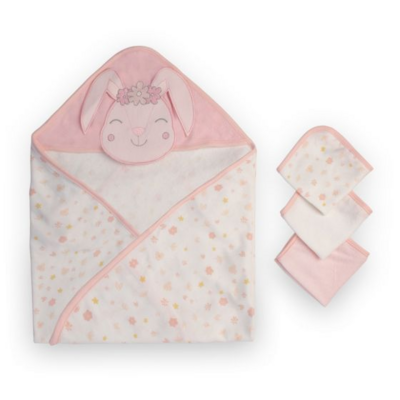 Little Linen Hooded Towel & Washer Set -Ballerina Bunny (2)
