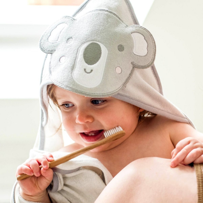 Little Linen Hooded Towel & Washer Set - Cheeky Koala (3)