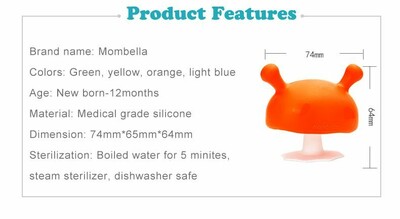 Mombella Mushroom Soothing Teether - Orange (4)