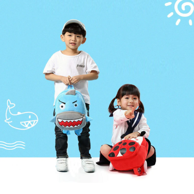 Kids Plush Backpack Animal Cartoon Daycare Bags 2-4 years - Shark (2)