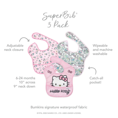Bumkins Waterproof SuperBib 3 pack - Sanrio Hello Kitty (6)