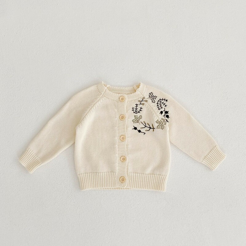 Baby Girl's Cardigan Embroidered Floral (3)