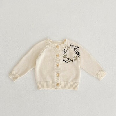 Baby Girl's Cardigan Embroidered Floral (3)