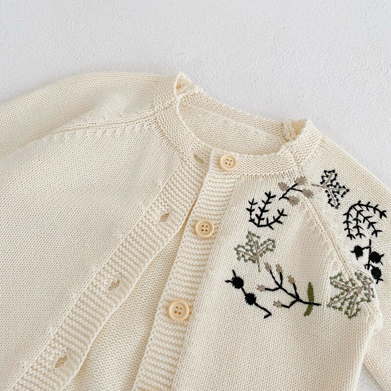 Baby Girl's Cardigan Embroidered Floral (4)