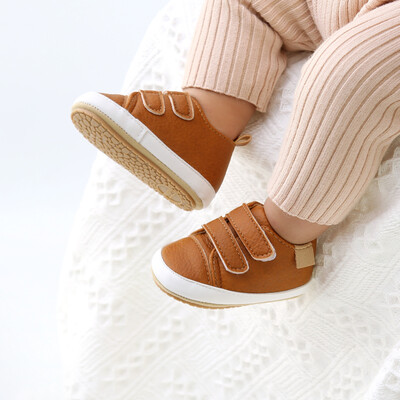 MyGGPP Baby PU Leather Shoes First Walkers - Brown (3)