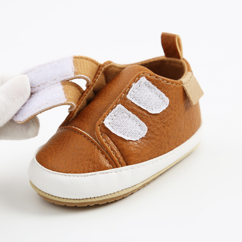 MyGGPP Baby PU Leather Shoes First Walkers - Brown (6)
