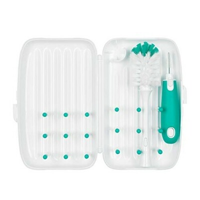 OXO Tot Travel Size Drying Rack with Bottle Brush - Teal (2)